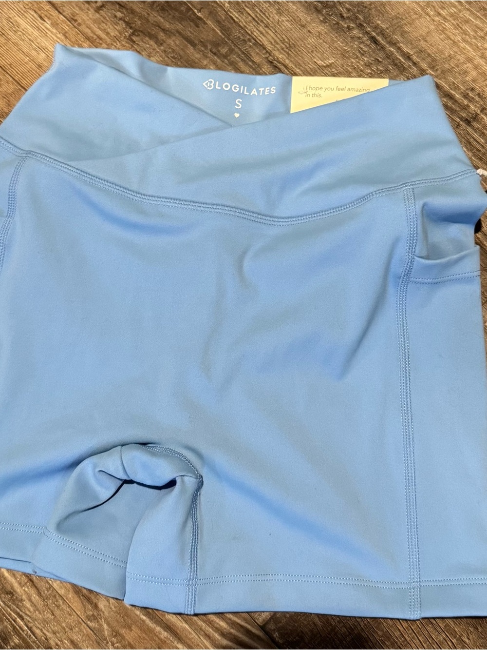 Blogilates Women’s Sky Blue High-Rise Bike Shorts